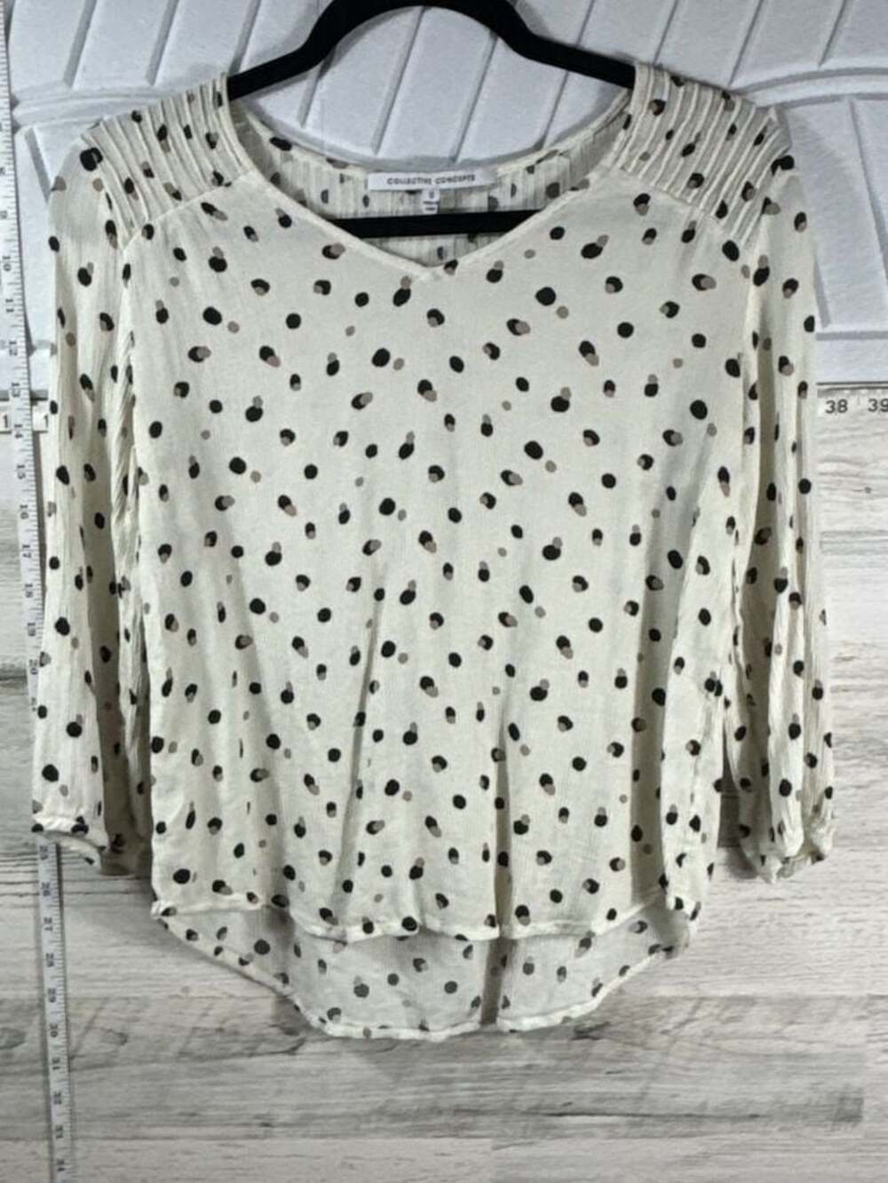 Collective Concepts Women's Polka Dot Textured Blouse, Size Small